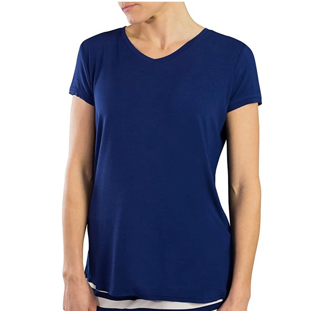 Jofit V Neck Tee- Blue Depth